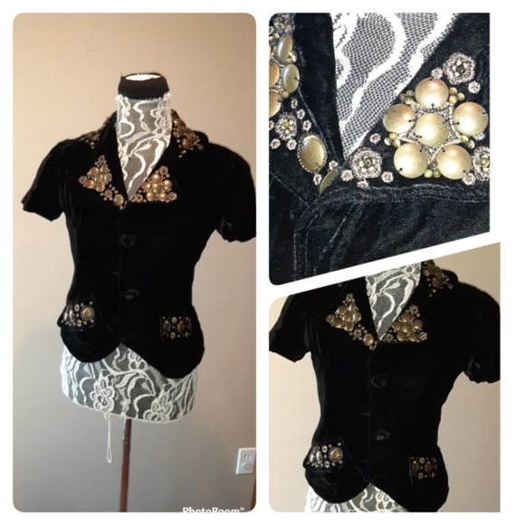Carole Little Jackets & Blazers - Carole Little Brand New Black Velvet Type Jacket